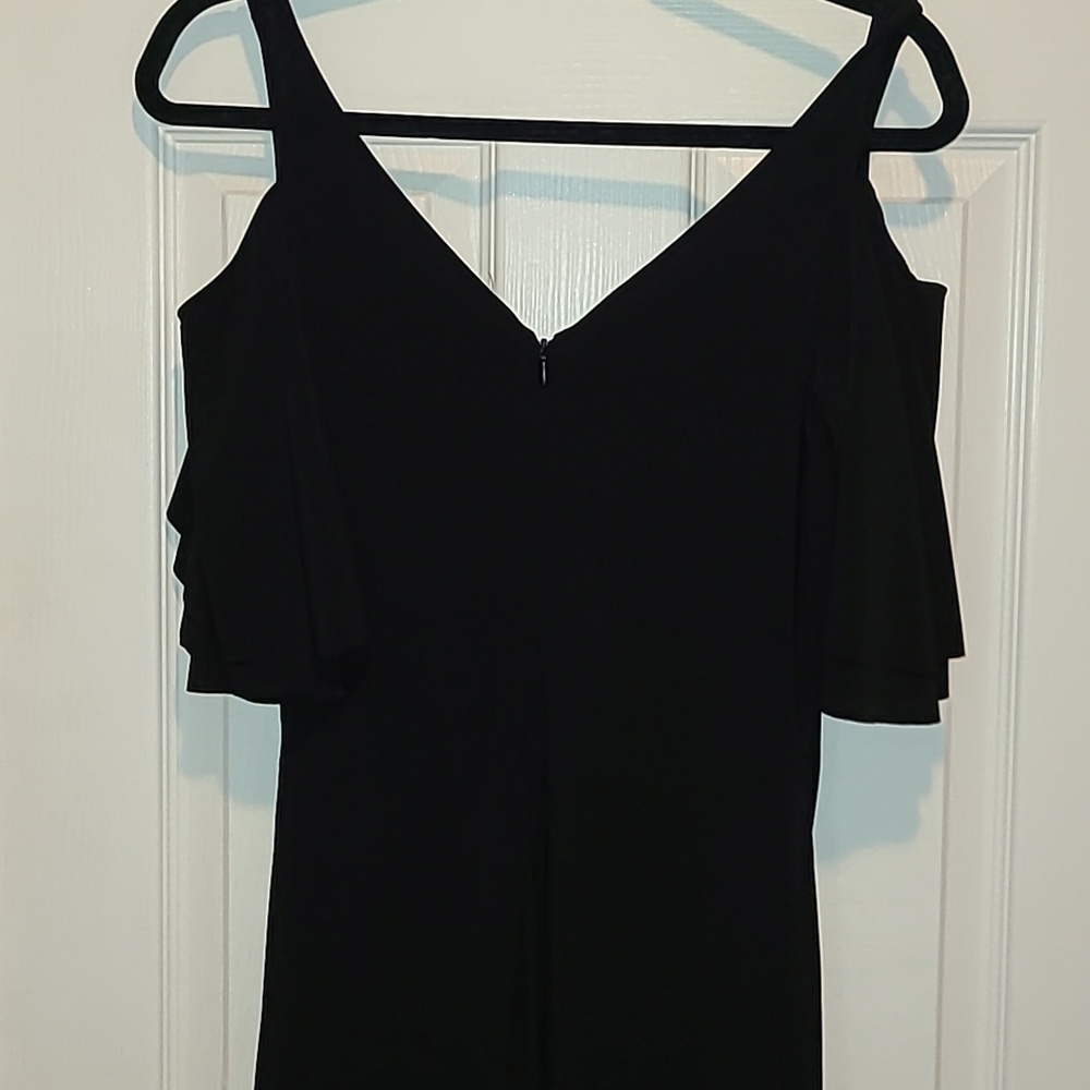 Ralph Lauren Black Cold Shoulder Gown - Picture 3 of 9
